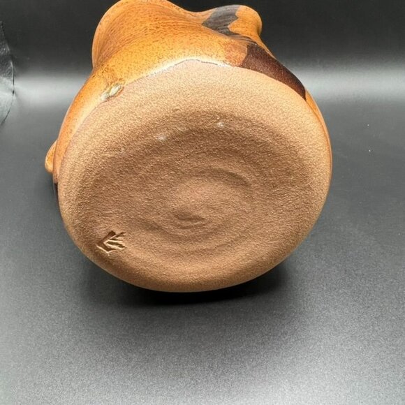 Studio Art Pottery Pinched Pitcher Stoneware Farmhouse Earthtones Signed - Picture 7 of 9
